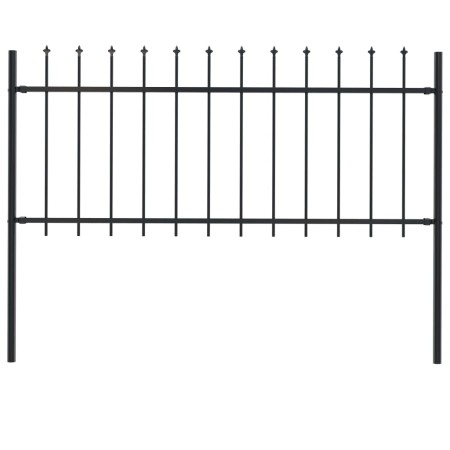 Garden fence with black steel spearheads 1.7x0.8 m by vidaXL, fence panels - Ref: Foro24-144924, Price: 81,52 €, Discount: %