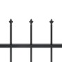 Garden fence with black steel spearheads 1.7x0.8 m by vidaXL, fence panels - Ref: Foro24-144924, Price: 81,52 €, Discount: %