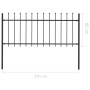 Garden fence with black steel spearheads 1.7x0.8 m by vidaXL, fence panels - Ref: Foro24-144924, Price: 81,52 €, Discount: %