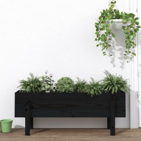 Raised garden bed solid black pine wood 101x30x38 cm by vidaXL, Pots and planters - Ref: Foro24-825188, Price: 58,55 €, Disco...