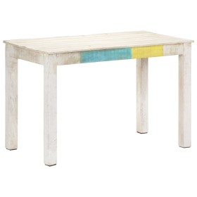 Mesa de comedor madera maciza de mango blanca 120x60x76 cm de vidaXL, Mesas de cocina y de comedor - Ref: Foro24-323557, Prec...