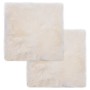 Cojines de sillas 2 uds piel de oveja auténtica blanco 40x40 cm de vidaXL, Cojines para sillas y sofás - Ref: Foro24-283885, ...