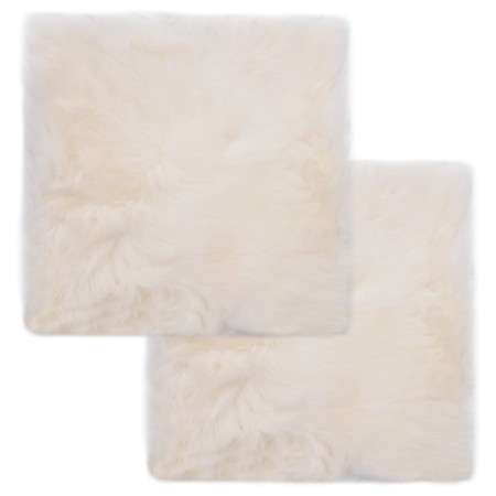 Chair cushions 2 pcs genuine sheepskin white 40x40 cm by vidaXL, Cushions for chairs and sofas - Ref: Foro24-283885, Price: 3...