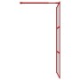 Transparent glass shower door screen ESG red 100x195 cm by vidaXL, Shower walls and screens - Ref: Foro24-154938, Price: 105,...