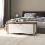 White and oak engineered wood storage box and cushion by vidaXL, Storage trunks - Ref: Foro24-326773, Price: 116,21 €, Discou...