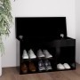 Shoe bench with black engineered wood cushion 80x30x47 cm by vidaXL, Shoe racks and shoe organizers - Ref: Foro24-326760, Pri...