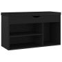 Shoe bench with black engineered wood cushion 80x30x47 cm by vidaXL, Shoe racks and shoe organizers - Ref: Foro24-326760, Pri...