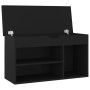 Shoe bench with black engineered wood cushion 80x30x47 cm by vidaXL, Shoe racks and shoe organizers - Ref: Foro24-326760, Pri...