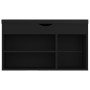 Shoe bench with black engineered wood cushion 80x30x47 cm by vidaXL, Shoe racks and shoe organizers - Ref: Foro24-326760, Pri...