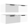 Wall cabinets 2 units glossy white plywood 68x30x20 cm by vidaXL, Shelves and shelves - Ref: Foro24-3115896, Price: 105,99 €,...