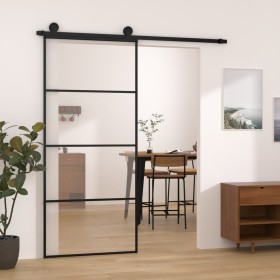 Schiebetür mit ESG-Aluminium-Glasbeschlagsatz 90x205 cm von vidaXL, Türen für zu Hause - Ref: Foro24-3152147, Preis: 228,80 €...