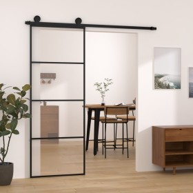 Schiebetür mit ESG-Aluminium-Glasbeschlagsatz 76x205 cm von vidaXL, Türen für zu Hause - Ref: Foro24-3152145, Preis: 197,99 €...