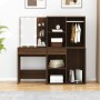Dressing table with LED and oak brown plywood cabinet