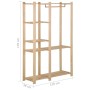 Solid pine wood clothes rack 110x38x170 cm by vidaXL, Dresser Organizers and Bar Hangers - Ref: Foro24-327324, Price: 87,88 €...