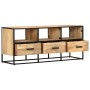 Solid rough mango wood TV cabinet 110x30x45 cm by vidaXL, TV Furniture - Ref: Foro24-327447, Price: 167,52 €, Discount: %