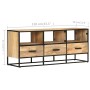 Solid rough mango wood TV cabinet 110x30x45 cm by vidaXL, TV Furniture - Ref: Foro24-327447, Price: 167,52 €, Discount: %