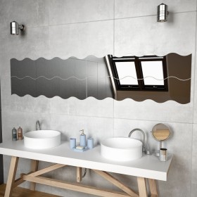 Wall mirrors 4 units wavy glass 100x23 cm by vidaXL, Mirrors - Ref: Foro24-327465, Price: 61,99 €, Discount: %