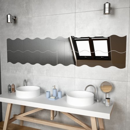 Wall mirrors 4 units wavy glass 100x23 cm by vidaXL, Mirrors - Ref: Foro24-327465, Price: 61,61 €, Discount: %