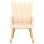 Cream-colored fabric recliner chair with footrest. by vidaXL, Armchairs - Ref: Foro24-327536, Price: 136,17 €, Discount: %