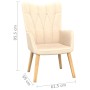 Cream-colored fabric recliner chair with footrest. by vidaXL, Armchairs - Ref: Foro24-327536, Price: 136,17 €, Discount: %