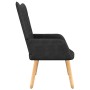 Sillón de relax con reposapiés tela negro de vidaXL, Sillones - Ref: Foro24-327540, Precio: 116,60 €, Descuento: %