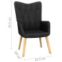 Sillón de relax con reposapiés tela negro de vidaXL, Sillones - Ref: Foro24-327540, Precio: 116,60 €, Descuento: %