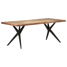 Recycled solid wood dining table 200x90x76 cm by vidaXL, Kitchen and dining tables - Ref: Foro24-323573, Price: 396,99 €, Dis...