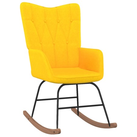 Silla mecedora de tela amarillo mostaza de vidaXL, Mecedoras - Ref: Foro24-327618, Precio: 119,27 €, Descuento: %