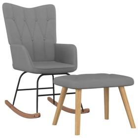 Silla mecedora con reposapiés tela gris oscuro de vidaXL, Mecedoras - Ref: Foro24-327623, Precio: 119,91 €, Descuento: %