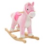 Caballito balancín de peluche rosa 65x32x58 cm de vidaXL, Juguetes para mecerse y balancearse - Ref: Foro24-80218, Precio: 76...