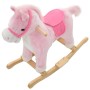 Caballito balancín de peluche rosa 65x32x58 cm de vidaXL, Juguetes para mecerse y balancearse - Ref: Foro24-80218, Precio: 76...