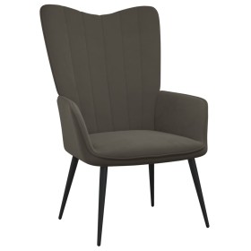 Silla de relajación de terciopelo gris oscuro de vidaXL, Sillones - Ref: Foro24-327678, Precio: 92,34 €, Descuento: %