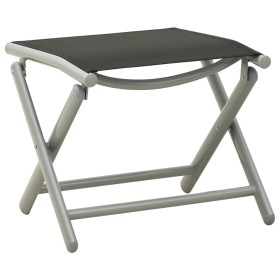 Black and silver textilene and aluminum folding footrest by vidaXL, Outdoor ottomans - Ref: Foro24-312193, Price: 67,95 €, Di...