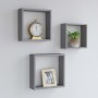 Cube wall shelves 3 units gray MDF by vidaXL, Shelves and shelves - Ref: Foro24-323951, Price: 32,08 €, Discount: %