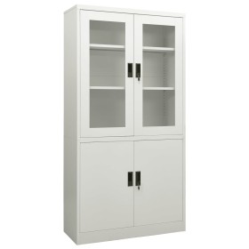 Hellgrauer Büroschrank aus Stahl 90x40x180 cm von vidaXL, Schließfächer und Lagerschränke - Ref: Foro24-335947, Preis: 304,85...