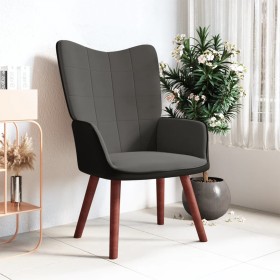 Silla de relajación de terciopelo gris oscuro y PVC de vidaXL, Sillones - Ref: Foro24-327788, Precio: 119,99 €, Descuento: %