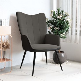 Dark Gray Velvet and PVC Relaxation Chair by vidaXL, Armchairs - Ref: Foro24-327810, Price: 95,09 €, Discount: %