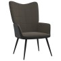 Silla de relajación de terciopelo gris oscuro y PVC de vidaXL, Sillones - Ref: Foro24-327810, Precio: 95,99 €, Descuento: %