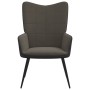 Silla de relajación de terciopelo gris oscuro y PVC de vidaXL, Sillones - Ref: Foro24-327810, Precio: 95,99 €, Descuento: %