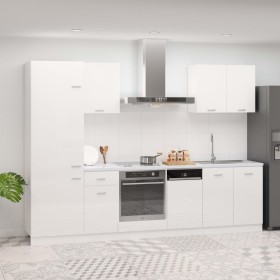 Kitchen furniture set 7 pieces glossy white chipboard by vidaXL, Kitchen cabinets - Ref: Foro24-3067636, Price: 568,81 €, Dis...