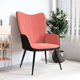 Silla de relajación de terciopelo rosa y PVC de vidaXL, Sillones - Ref: Foro24-327813, Precio: 84,99 €, Descuento: %