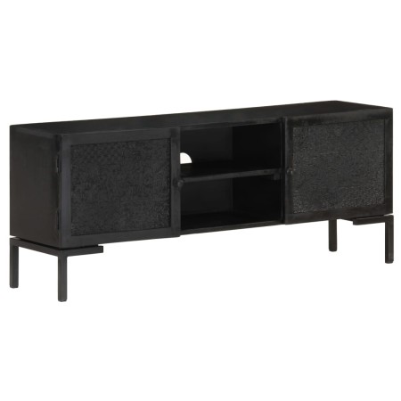 Mueble para TV de madera maciza de mango negro 115x30x46 cm de vidaXL, Muebles TV - Ref: Foro24-323577, Precio: 220,73 €, Des...