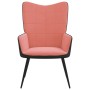 Silla de relajación de terciopelo rosa y PVC de vidaXL, Sillones - Ref: Foro24-327813, Precio: 84,54 €, Descuento: %