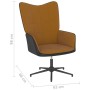 Silla de relajación de terciopelo marrón y PVC de vidaXL, Sillones - Ref: Foro24-327839, Precio: 68,23 €, Descuento: %