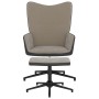 Relax armchair with light gray velvet and PVC footstool by vidaXL, Armchairs - Ref: Foro24-327842, Price: 88,00 €, Discount: %