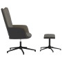 Silla de relajación con taburete terciopelo y PVC gris oscuro de vidaXL, Sillones - Ref: Foro24-327843, Precio: 82,45 €, Desc...