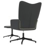 Silla de relajación con taburete terciopelo y PVC gris oscuro de vidaXL, Sillones - Ref: Foro24-327843, Precio: 82,45 €, Desc...