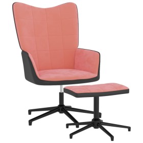 Entspannungsstuhl mit Fußstütze aus Samt und rosa PVC von vidaXL, Sessel - Ref: Foro24-327846, Preis: 87,99 €, Rabatt: %