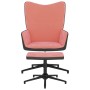 Silla de relajación con reposapiés terciopelo y PVC rosa de vidaXL, Sillones - Ref: Foro24-327846, Precio: 87,59 €, Descuento: %