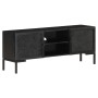 Solid black mango wood TV stand 115x30x46 cm by vidaXL, TV Furniture - Ref: Foro24-323577, Price: 234,47 €, Discount: %